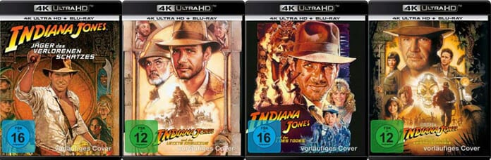 Die Indiana Jones-Filme erscheinen jetzt auch einzeln als 4K Blu-ray Amaray / Keep-Case