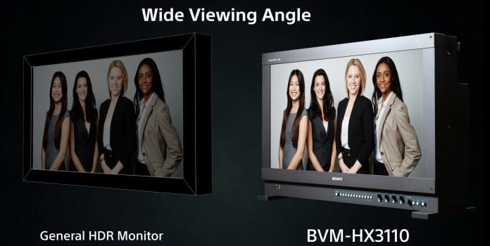 Der erweiterte Betrachtungswinkel des Sony BVM-HX3110 erleichtert die Arbeit mehrerer Personen am Set sicherlich deutlich