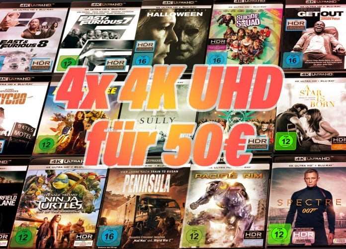 Vier 4K UHD Blu-rays für nur 50 Euro!