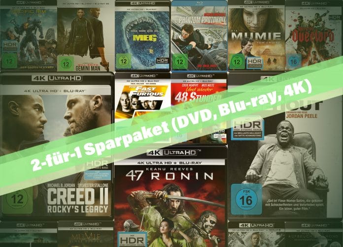 Amazon Aktion: 2-für-1 Sparpaket auf DVD, Blu-ray und 4K UHD Discs