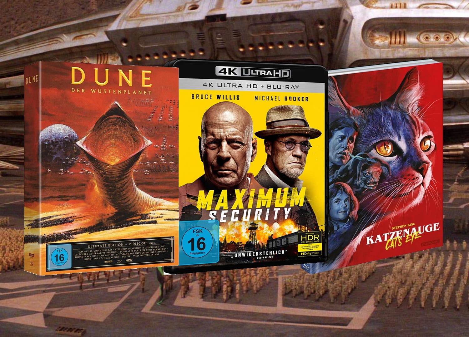 Neue 4K-Vorbesteller im Plaion-Shop: Dune, Maximum Security und Katzenauge  (Stephen King) - 4K Filme