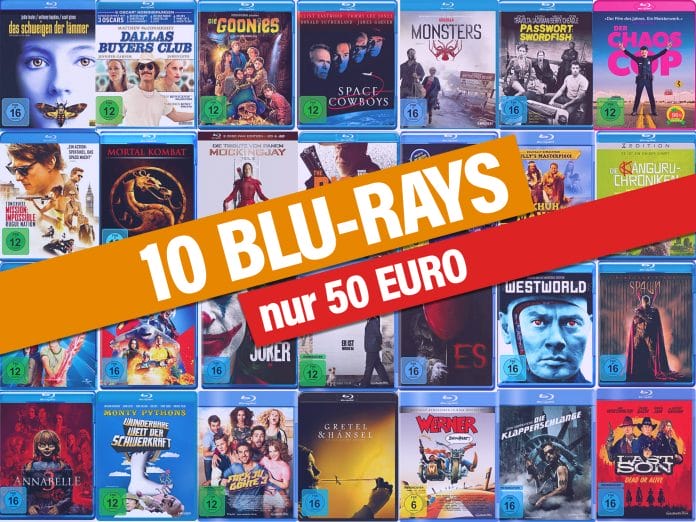 Wählt aus über 900 Filmtiteln: 10 Blu-rays für nur 50 Euro!