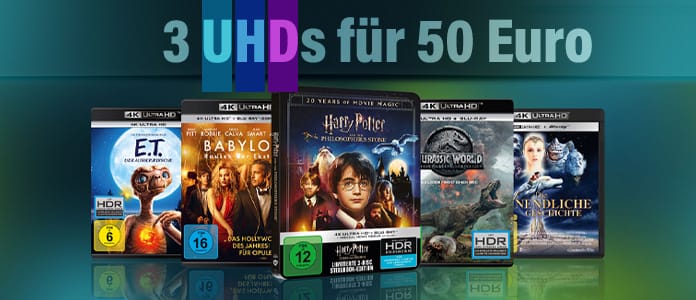 Klick auf den Banner und gelange direkt zur "3 UHD 4K Blu-rays für 50 Euro"-Aktion