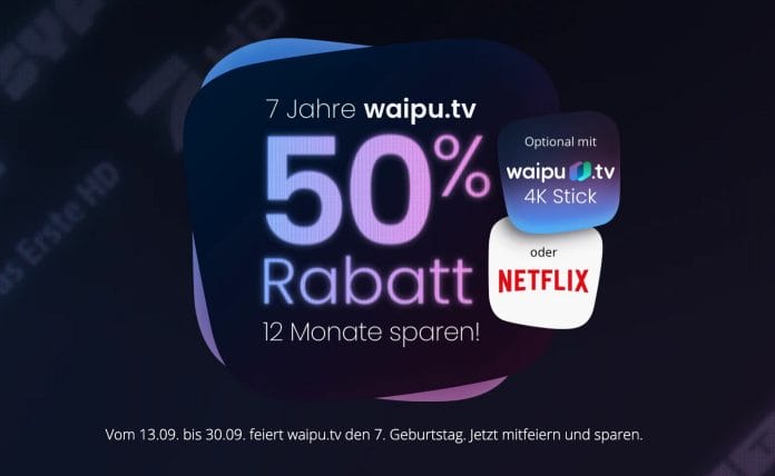 waipu.tv gewährt aktuell 50 % Rabatt!