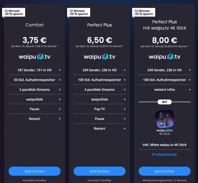waipu.tv lockt derzeit mit deftigen Rabatten.