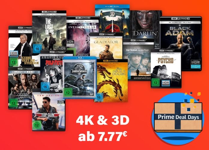 4K Blu-rays und 3D Blu-rays ab 7.77 Euro für Prime-Mitglieder!