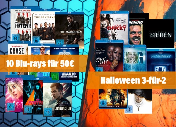 Letzte Chance euch günstige Filme auf DVD und Blu-ray zu sichern! 10 Blu-rays für 50 Euro oder Halloween-Titel in der 3-für-2-Aktion