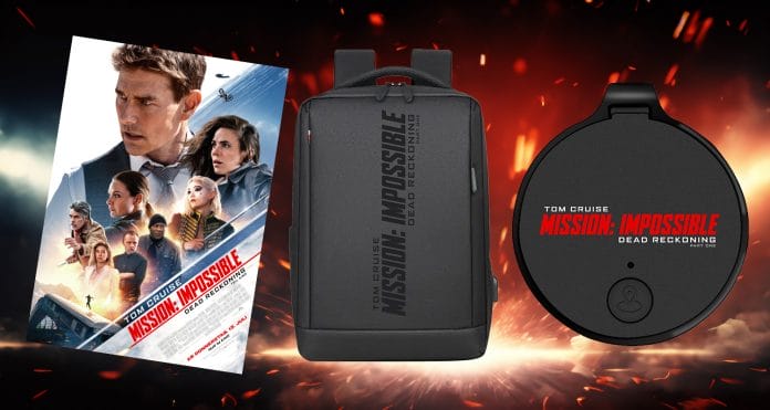 Das Fan-Paket besteht aus einem A1 Poster, einem Business-Backpack sowie einem Bluetooth-Tracker - alles mit Mission: Impossible 7-Design