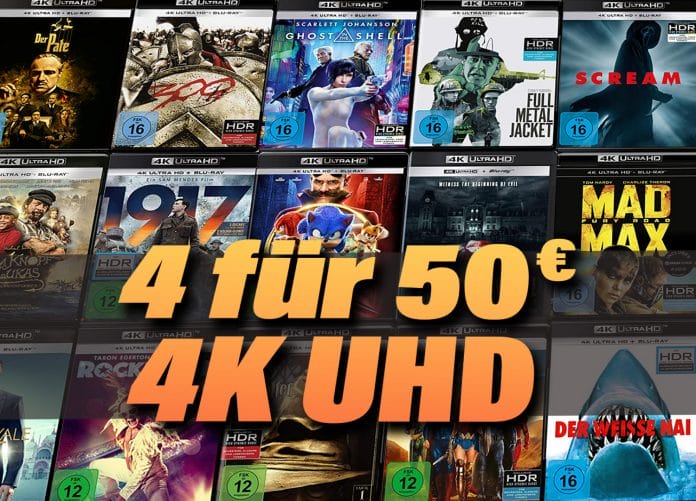Vier 4K UHD Blu-rays für nur 50 Euro in der Medien-Aktion von Amazon.de!
