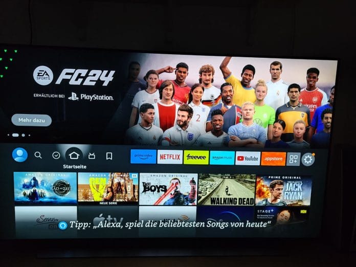 Die Oberfläche der Amazon Fire TV setzt bereits sehr prominent Werbung ein.