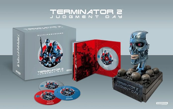 Inhalt der Terminator 2 Endo-Skull-Sammeredition (4K UHD + HD + 3D Blu-ray)