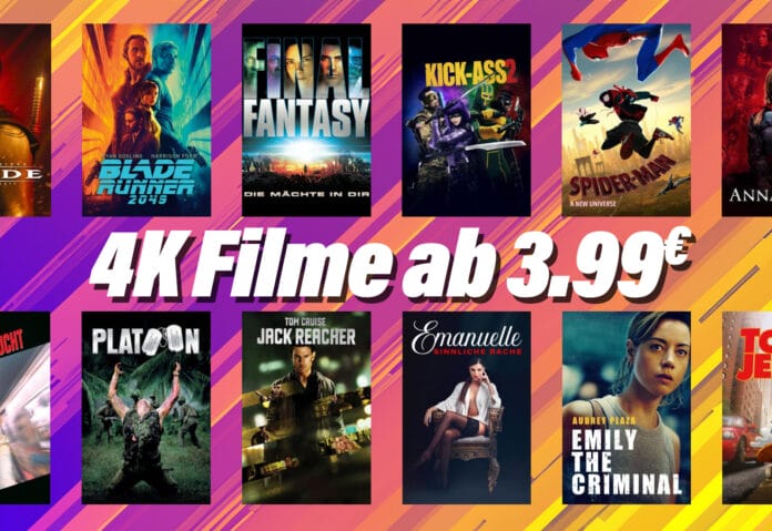 Große Auswahl reduzierter 4K Filme auf Apple TV / iTunes ab 3.99 Euro